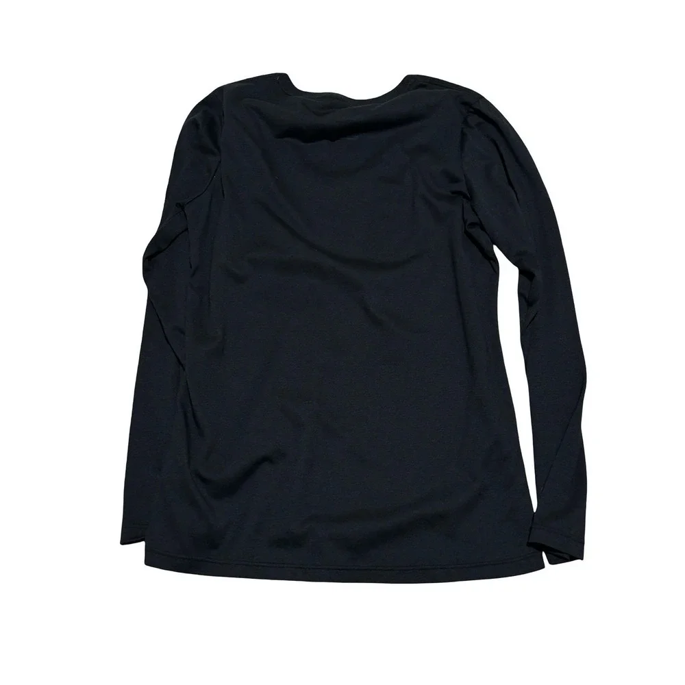 Nike Dri-FIT Women's Loose Fit Scoop Neck Long Sleeve Shirt Black Size Sm 18x27‎